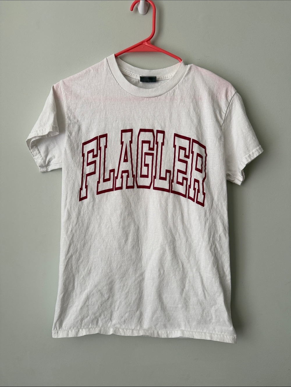 Flagler College White Tee with Red Graphic